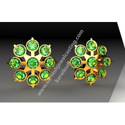 GOLD EARRING WITH STONES