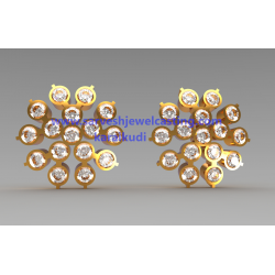 GOLD EARRING WITH STONES