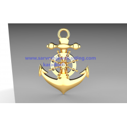 GOLD ANCHOR PENDENT