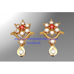 GOLD EARRING WITH STONES