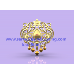 GOLD PENDENT WITH STONES