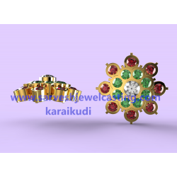GOLD EARRING WITH STONES