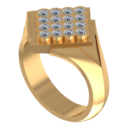 Gold Ring with 16 Stones